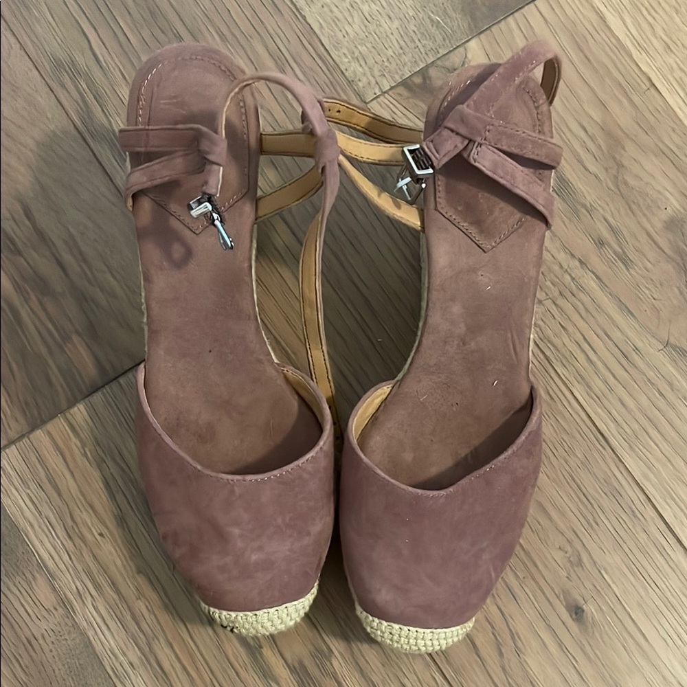 Women's Suede Wedge Espadrilles - Picture 2 of 3